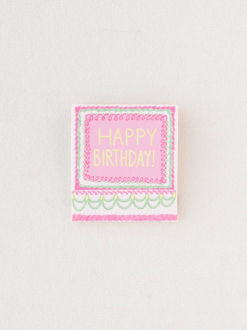 Happy Birthday Vintage Cake Printed 10 Stem Matchbooks