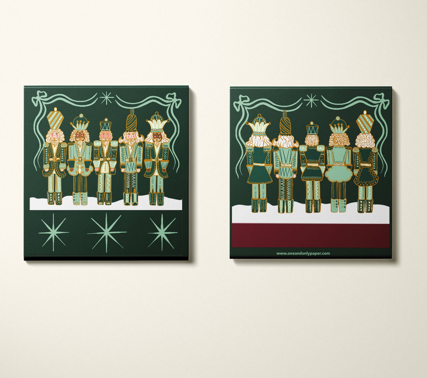 Green Nutcracker Printed 10 Stem Matchbooks