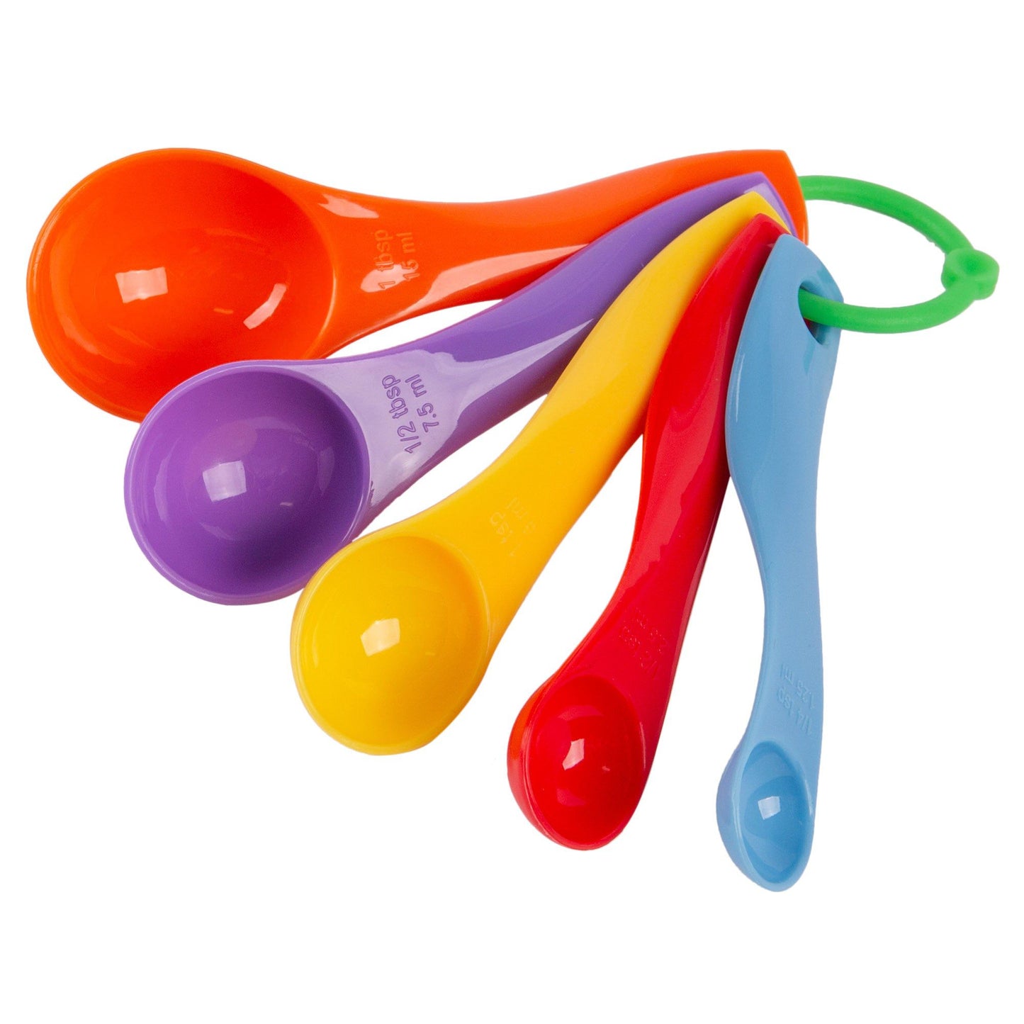 5pc Multicolour Polypropylene Measuring Spoons Set