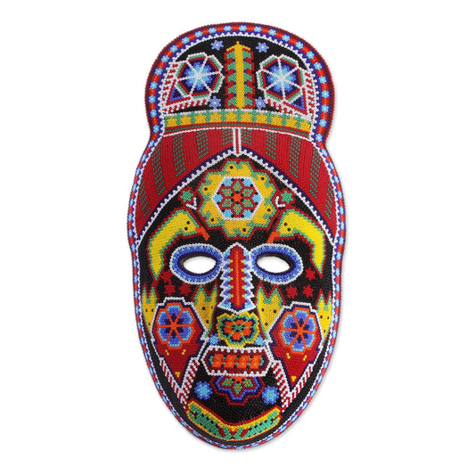 Beaded Huichol Papier Mache Mask